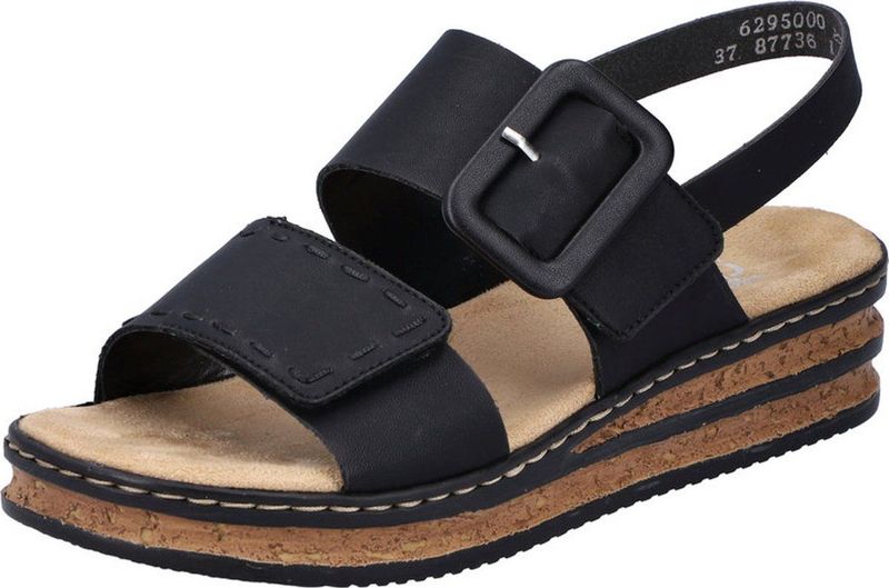 Rieker - 62950 Sandalen - Zwart - Kunstleer