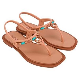 Grendha Dames CAJU Exotica Sand AD, donkerbruin/blauw, 35,5 EU, Donkerbruin Blauw, 35.5 EU Smal