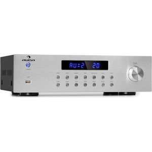 Auna - AV2-CD850BT - Hifi Versterker - Zilver - 4-zone Stereo Versterker - 5x 80W RMS