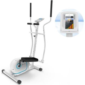 Klarfit Myon Cross crosstrainer - 12kg Vliegwielmassa - Magnetisch remsysteem - Weerstand op 8 niveaus - SmartCardio Studio met Kinomap app - SilentBelt System - Hartslagmeter - Wit