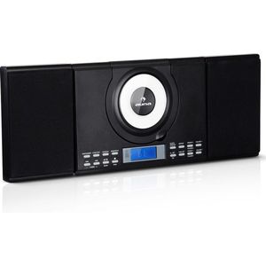 Auna Wallie micro stereo set met cd speler en radio - Bluetooth en USB poort - Stereo installatie - Met afstandsbediening - Zwart