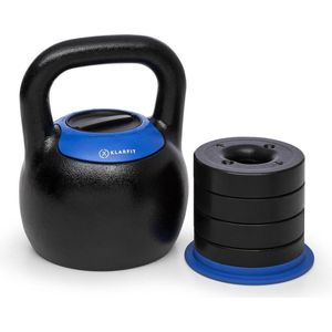 Adjustabell verstelbare kettlebell gewicht: 16-18-20-22-24 kg zwart/blauw