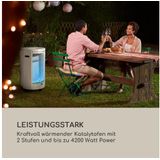 Bonaparte Fire Gasheizgerät 4200W elektr. Zündung Bodenrollen ODS-System - Blumfeldt