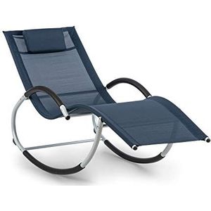 blumfeldt Westwood schommelstoel schommelbed met ergonomisch ligvlak, extreem slijtvaste materialen, onderhoudsvriendelijke textielstructuur, waterafstotende poedercoating, donkerblauw