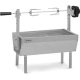 Klarstein 2-In-1 Draaispitgrill Met Motor, Minigrill Met Draaiend Spit, Elektrische Spitgrill Voor Kip & Speenvarken, Grill Met Motor, Spitgrill Met Roestvrijstalen Rooster, Houtskoolgrill Met Wielen
