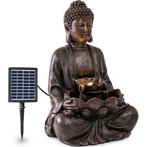 Blumfeldt Dharma solar fontein, tuinfontein, decoratieve fontein, decoratieve fontein, solar werking, LED verlichting, 48 x 72 x 41 cm (BxHxD), materiaal: polyresin, voor binnen en buiten, brons