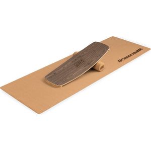 BoarderKING Indoorboard Limited Edition Wakeboard - Skateboard Surfboard Trickboard Balanceboard Balance Board 10/40 cm kurkrol, walnoot