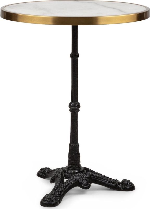 Patras Lux bistrotafel met driepoot marmeren tafel Ø: 57,5 cm hoogte: 72 cm