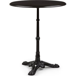 Blumfeldt Patras - Bistrotafel Met Decoratieve Rand, Bartafel Met Gietijzeren Onderstel, Bartafel Voor Binnen En Buiten, Waterbestendig, Vorstbestendig, Ø 60Cm, 71Cm Hoog, Zwart
