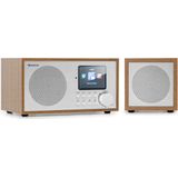 Auna Silver Star Mini - Internetradio, WLAN-radio, twee internet DAB+/FM-radio, Webradio met WiFi, BT, TWS speaker, Lichtbruin