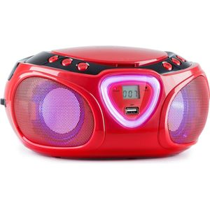 Roadie CD Boombox FM-radio lichtshow cd-speler Bluetooth 5.0