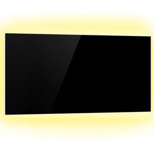 Klarstein Mojave Smart 1000 2-In-1 Infraroodverwarming & Convectieverwarming - Convector Infraroodverwarmer - App Control - 120 X 60 Cm (Bxh) - 1000 W - Thermostaat - Afstandsbediening - Weektimer - Ip44 - Wandmontage - RGB-Sfeerlicht - Zwart