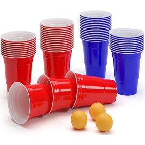 Nadal 16 Oz Red & Blue party pack bekers twee kleuren incl. ballen en spelregelboekje