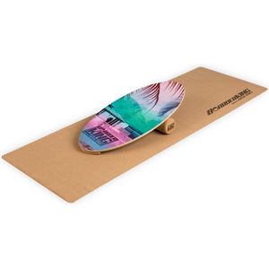 Indoorboard Allrounder balance board + mat + rol hout/kurk