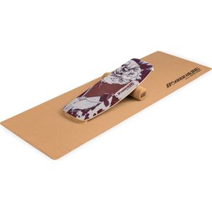 Indoor board Curved balance board + mat + roller hout / kurk