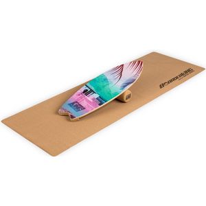 Indoorboard Wave balance board + mat + rol hout/kurk