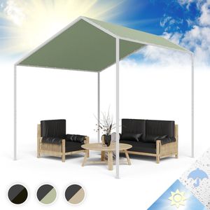 Blumfeldt La Rochelle Gazebo - 3x3 m - Aluminium frame - Waterafstotende dakbedekking - Veiligheidsverankering - Licht en stabiel - Snel en eenvoudig - Bescherming UV Factor 50+ - Donker Mosgroen