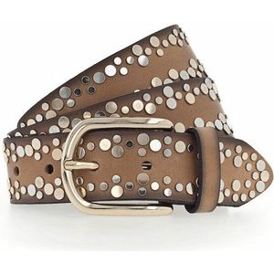 Vanzetti Studded riem leer camel 100 cm