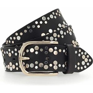 Vanzetti Studded riem leer schwarz 110 cm