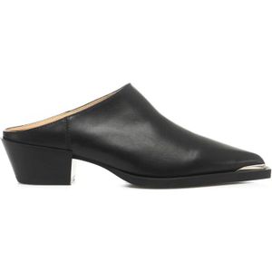 Copenhagen Shoes, Zwarte Leren Dames Sabot/Klompen Zwart, Dames, Maat:39 EU