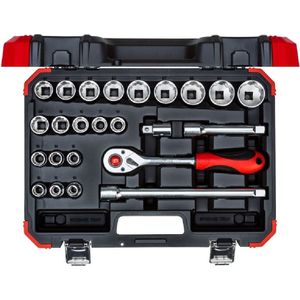 Gedore RED - R69013024 - Dopsleutelset 24-delig - Chroom-vanadiumstaal - Kunststof Koffer