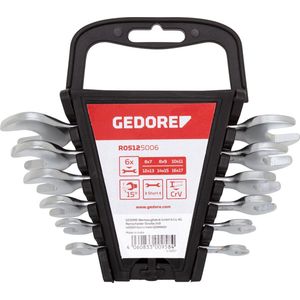 GEDORE Rode - Dubbele Steeksleutelset - 6-delig - Metrisch - Kort