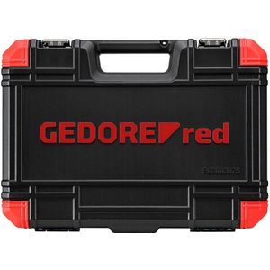 Gedore RED R68003075 Gereedschapsset 75-delig - Chroom-vanadiumstaal - Mat Gesatineerd Verchroomd