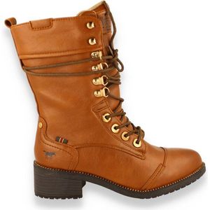 Mustang veterboots dames - Cognac - Maat 41