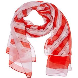 Gerry Weber Dames 101018-72060 sjaal, ecru/wit/rood/oranje strepen, 99, ecru/wit/rood/oranje strepen
