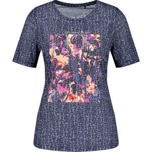 Gerry Weber Edition Dames T-shirt 870093-44081 blauw/ecru/wit, maat 36, blauw/ecru/wit, 36, blauw/ecru/wit