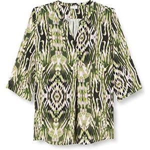 Gerry Weber Dames 160034-31512 blouse, ecru/wit/groen print, 34, Ecru/wit/groen opdruk, 34