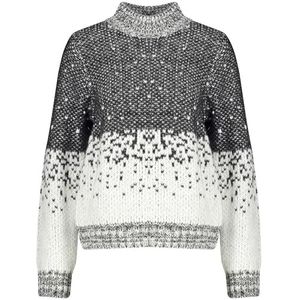 Gerry Weber 35734 Sweatshirt voor dames, zwart/ecru/wit patroon.