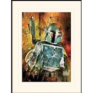 1art1 Star Wars Poster Boba Fett Painted Ingelijste Foto Met Passepartout | Muur Foto's | In Een Fotolijstje 40x30 cm