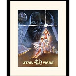 1art1 Star Wars Poster 40th Anniversary New Hope Art Ingelijste Foto Met Passepartout | Muur Foto's | In Een Fotolijstje 40x30 cm