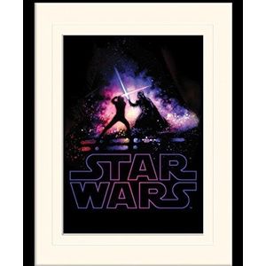 1art1 Star Wars Poster Battle Ingelijste Foto Met Passepartout | Muur Foto's | In Een Fotolijstje 40x30 cm