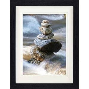 1art1 Stone Poster Solid As A Rock, Zen Ingelijste Foto Met Passepartout | Muur Foto's | In Een Fotolijstje 40x30 cm