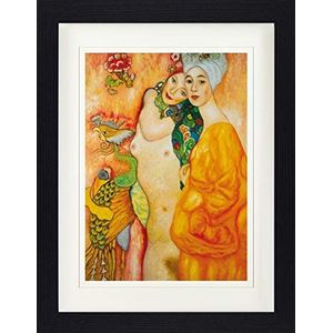 1art1 Gustav Klimt Poster Girlfriends Or Two Women Friends, 1916-1917 Ingelijste Foto Met Passepartout | Muur Foto's | In Een Fotolijstje 40x30 cm