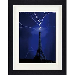 1art1 Eiffeltoren Poster Struck By Lightning In 1902 Ingelijste Foto Met Passepartout | Muur Foto's | In Een Fotolijstje 40x30 cm