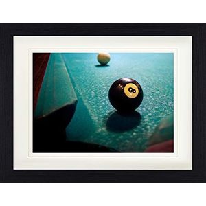 1art1 Billard Poster Black Eight-Ball Ingelijste Foto Met Passepartout | Muur Foto's | In Een Fotolijstje 40x30 cm
