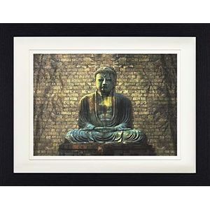 1art1 Boeddhisme Poster Buddha In Meditation Ingelijste Foto Met Passepartout | Muur Foto's | In Een Fotolijstje 40x30 cm