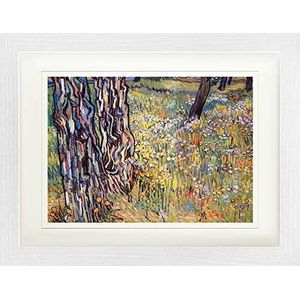 1art1 Vincent Van Gogh Poster Tree Trunks In The Grass, 1890 Ingelijste Foto Met Passepartout | Muur Foto's | In Een Fotolijstje 40x30 cm