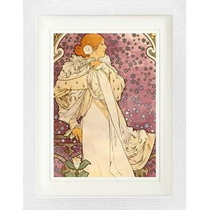 1art1 Alphonse Mucha Poster Sarah Bernhardt, The Lady Of The Camellias, 1896 Ingelijste Foto Met Passepartout | Muur Foto's | In Een Fotolijstje 40x30 cm