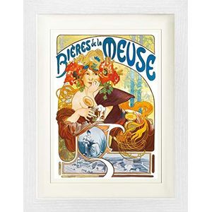 1art1 Alphonse Mucha Poster Beers Of The Meuse, 1897 Ingelijste Foto Met Passepartout | Muur Foto's | In Een Fotolijstje 40x30 cm