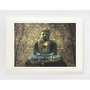 1art1 Boeddhisme Poster Buddha In Meditation Ingelijste Foto Met Passepartout | Muur Foto's | In Een Fotolijstje 40x30 cm