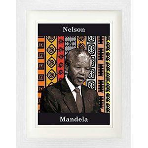 1art1 Nelson Mandela Poster Anti-Apartheid Hero Ingelijste Foto Met Passepartout | Muur Foto's | In Een Fotolijstje 40x30 cm