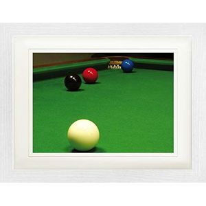 1art1 Billard Poster Snooker, Free Ball-Situation Ingelijste Foto Met Passepartout | Muur Foto's | In Een Fotolijstje 40x30 cm