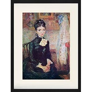 1art1 Vincent Van Gogh Poster Woman Sitting By A Cradle, 1887 Ingelijste Foto Met Passepartout | Muur Foto's | In Een Fotolijstje 80x60 cm