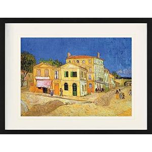 1art1 Vincent Van Gogh Poster Vincent's House In Arles, The Yellow House, 1888 Ingelijste Foto Met Passepartout | Muur Foto's | In Een Fotolijstje 80x60 cm
