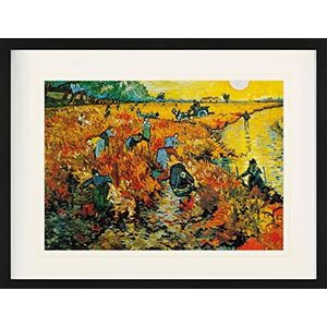 1art1 Vincent Van Gogh Poster The Red Vineyard, 1888 Ingelijste Foto Met Passepartout | Muur Foto's | In Een Fotolijstje 80x60 cm