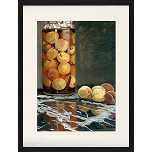 1art1 Claude Monet Poster Jar of Peaches, 1866 Ingelijste Foto Met Passepartout | Muur Foto's | In Een Fotolijstje 80x60 cm